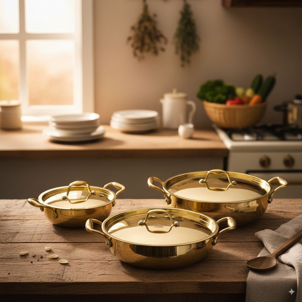 Set of 3 Brass Kadhais